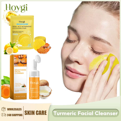 Turmeric Cleanser Dark Spot Remover Oil Control Facial Exfoliating Moisturizing Brightening Skin Care Kojic Acid Cleansing Pads